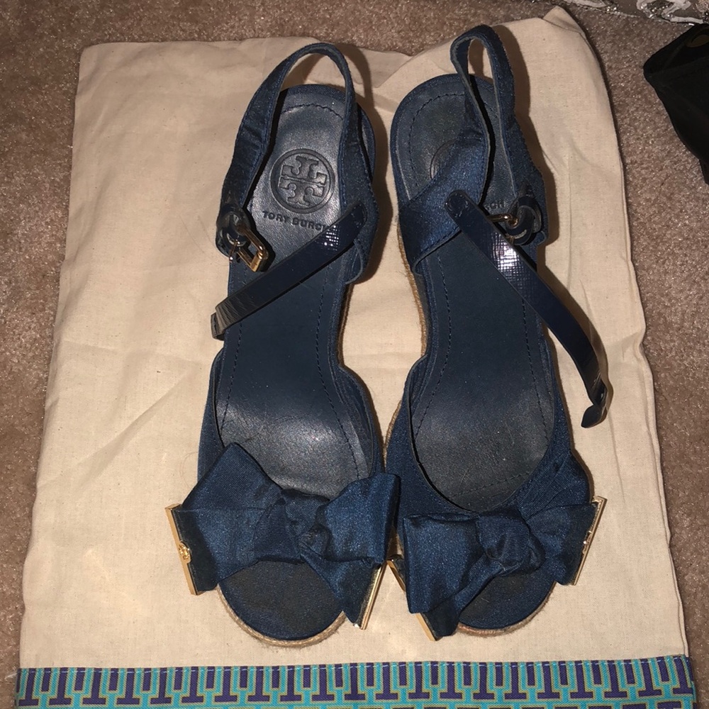 Tory Burch bow wedges